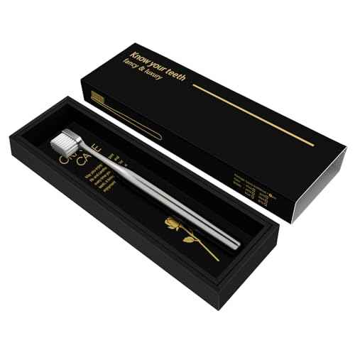 Z-VAPRESS Luxury Silver Manual Toothbrush Soft Bristles Better Gift Elegant Electroplated Design Perfect for Home, Hospitality or Travel Toothbrushes for Sensitive Teeth