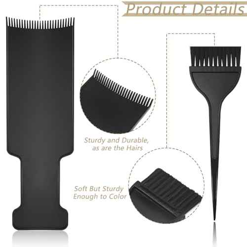 4 PCS Balayage Highlighting Board and Highlighting Brush Kit, 1 Hair Dye Brush and 3 Balayage Highlighting Board with Teeth Hair, for Hair Dye, Hairstylist Accessories Brushes