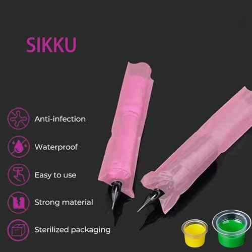 Tattoo Machine Covers & Wrap, 200pcs Tattoo Pen Covers & 8Pcs Wraps & Cutter, Tattoo Machine Bag and Grip, Tattoo Kit Supplies, (Pink)