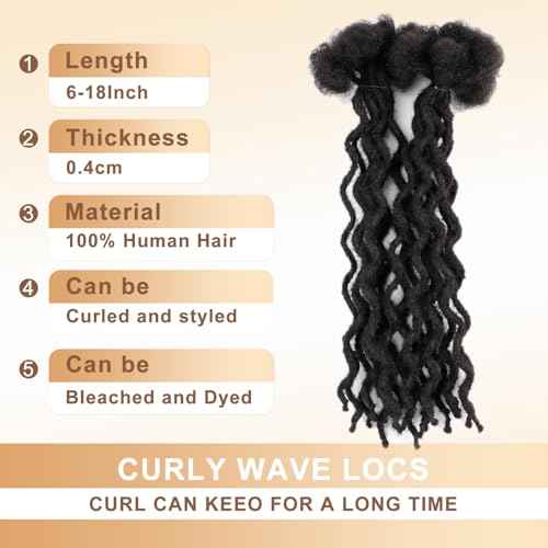 6'' 30-Strand Dreadlocks Made from 100% Human Hair, Small 0.4cm Micro Loc Extensions, Afro Kinky Texture for Men and Women with Natural Hair