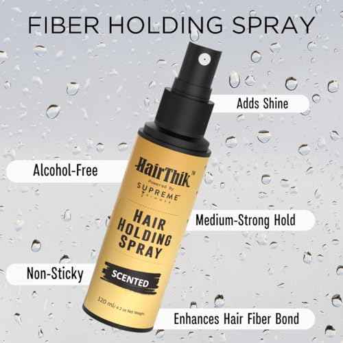 Supreme Trimmer Water Resistant Hair Fiber Holding Spray | Strengthens and Locks Bond Between Fibers & Thinning Hair | Professional Hair Texturizer | HFH1/SS, 120ml, Scented