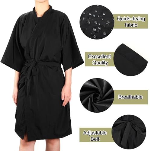 Toulite 20 Pcs Salon Robes black Salon Smocks for Clients Hair Client Gown Cape for Men Women(Classic)