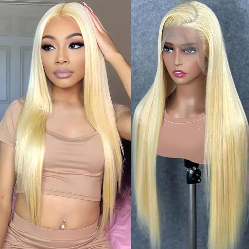 20 Inch 613 Lace Front Wig Human Hair Straight 200 Density Blonde Lace Front Wigs Human Hair Pre Plucked 13x6 Lace Front Wigs for Women