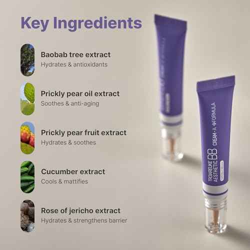 TROIAREUKE Aesthetic BB Cream A+ Formula (21 Beige) SPF50+ PA+++, Lightweight Blemish Balm, Tinted Moisturizer with Medium Coverage, Lasting Foundation Makeup Base for Oily Skin | Korean Beauty Makeup