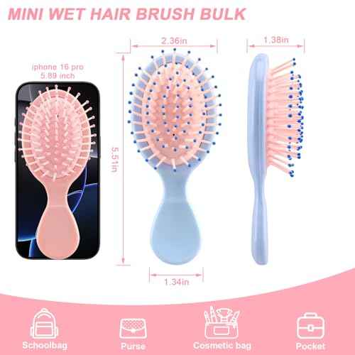 HOFASON 12 Pcs Bachelorette Party Favors, Bridesmaid Gifts, Stocking Stuffers for Women Teens Girls, Bulk Mini Wet Hair Brush for Summer Stuff, Spa Party Supplies, Travel Small Hair Brush