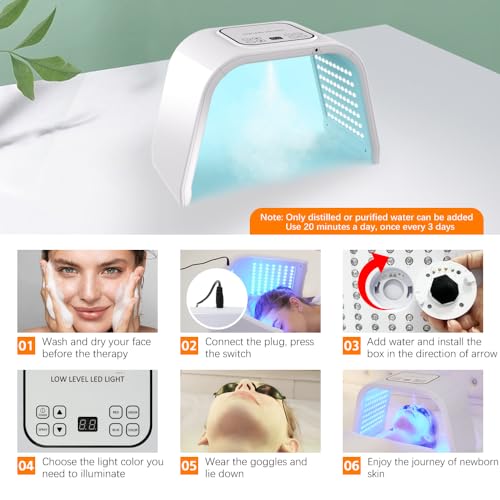 7 Color LED Light For Face Red Light Beauty Machine with Spray LED PDT Light Professional Facial Skin Care Machine For Home And Spa Use