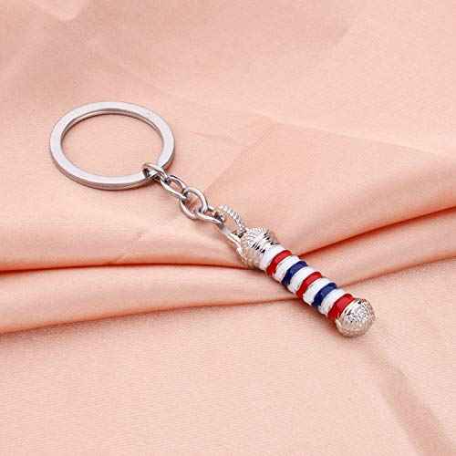 WSNANG Barber Shop Sign Keychain/Necklace Barber Turn Light Pendant Jewelry Hair Stylist Gift