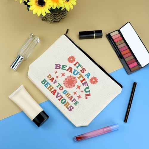 BCBA Therapist Gift Cosmetic Bag Funny Behavior Therapist Gift Behavior Therapist Appreciation Gift RBT ABA Behavior Analyst Gift Special Education Teacher Gift Travel Zipper Toiletry Bag Makeup Pouch
