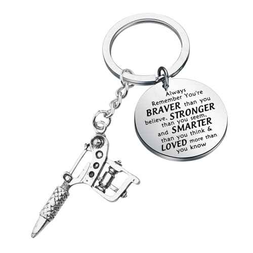 BNQL Tattoo Keychain Tattoo Gift for Tattoo Lover Gifts Tattooist Tattoo Artist Gifts Tattooer Gifts Tattoo Machine Keychain