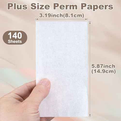 140pcs Perm Papers for Hair, Thin End Papers for Hair Perm, High-Temperature Resistant Perm End Paper for Professional Hair Salon Home Use- White