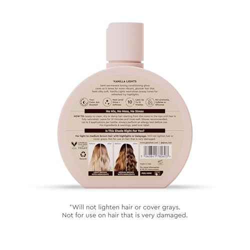 Glaze Supergloss Color Conditioning Gloss ? Hydrating Semi-Permanent Color Hair Gloss & Shine Boost ? Color Depositing Mask - Vegan, Cruelty-Free ? 6.4 Fl Oz - Vanilla Lights - Cool Blue Toner