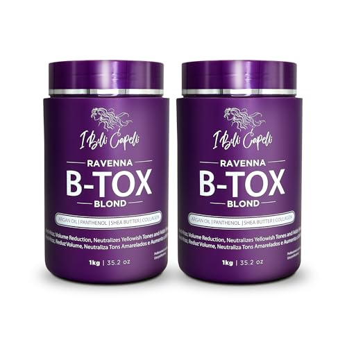 I Belli Capelli Ravenna Hair B-tox Treatment for Blond Hair, Formaldehyde-Free- Cirugia Capilar Para el Cabello- Anti-Frizz, Smoothing- 35.2 oz(1kg), 2 units