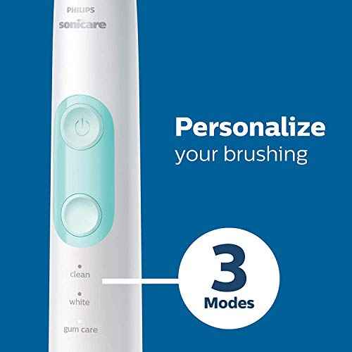 Philips Sonicare ProtectiveClean 5100 Rechargeable Electric Toothbrush, with Pressure Sensor, 3 Cleaning Modes, SmarTimer and QuadPacer, 14-Day Battery Life, Travel Case, White, Model HX6857/11