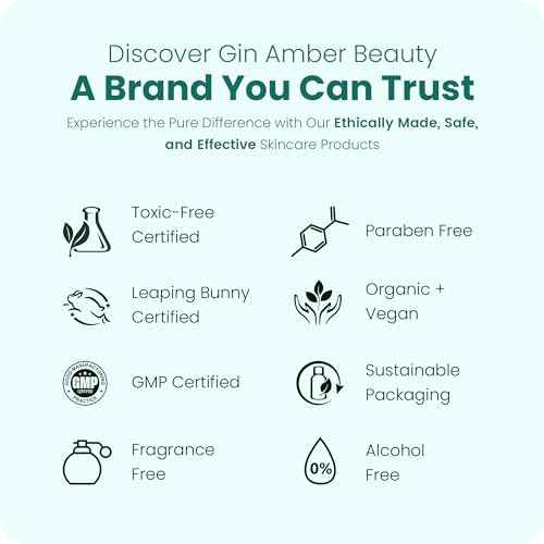 Gin Amber Beauty Natural Foaming Face Wash for Women & Men ? Gentle Facial Cleanser for Skincare Tools & Daily Use - (6 Fl oz - 180 ml)