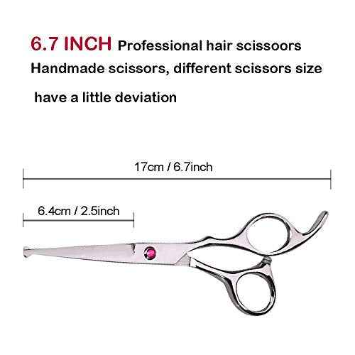 Kids Hair Cutting Scissors Set Professional 6.5 inch Saftey Round Head Hair cut Scissors Kit with Cutting Thinning Scissors Hairdressing Shears Set for Barber Salon £¨red£©