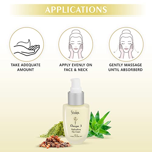 Shira Omega 3 Replenishing Day Cream 2oz ? Anti-Aging Face Moisturizer for Normal to Dry Skin ? Hydrating Day Cream Helps Reduce Fine Lines, Wrinkles, and Prevent Sun Damage ? Nourishing Skincare