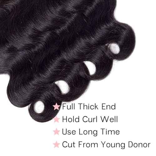 Hair Body Wave Bundles 14 16 18 20 Body Wave Human Hair 4 Bundles 100% Unprocessed Brazilian Virgin Remy Hair Extensions for Black Women