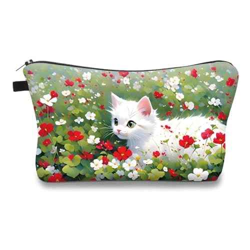Makeup Organizer Small, Cosmetic Zipper Bag for Purse Mini, Cute Traveling Accessories Pouch for Women Thanksgiving Christmas Gifts (NR9756)