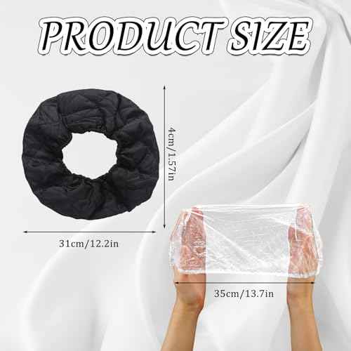 Hair Dryer Heat Shield with 10 Disposable Plastic Hoods, Black