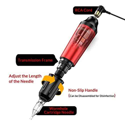 Wormhole Tattoo Machine Kit 20 Cartridge Needles Rotary Tattoo Practice Machine Kit Complete Tattoo Gun Kit 10 Tatttoo Ink for Beginners & Tattooist