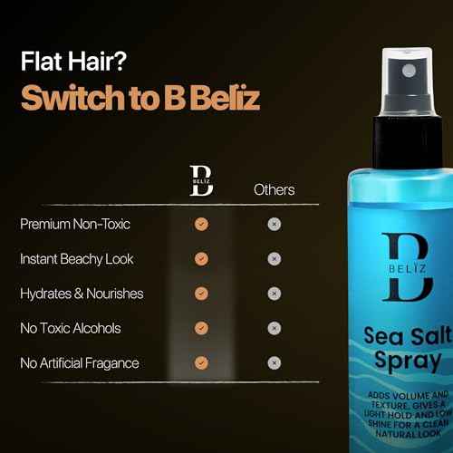 Sea Salt Spray - Beach Waves, Texturizing & Volumizing, Light Hold No Crunch, Non Greasy, Alcohol Free, Paraben Free, Surf Spray for Men & Women, Curl Enhancer, Pre Styler, Easy Washout - 8.5 Oz