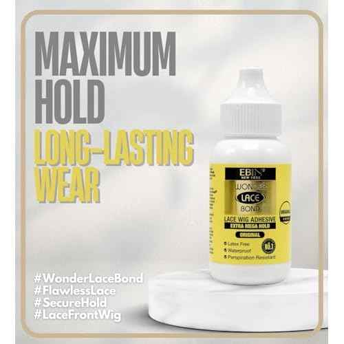 EBIN NEW YORK Wonder Lace Bond Wig Adhesive Extra Mega Hold 1.18oz/35ml | Invisible, Water & Oil-Resistant | Non-Toxic, Light Hold for Poly & Lace Wigs