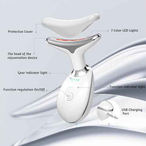 7 in 1 Face Massager Tool, Red Light Therapy for Face and Neck, Red Light Therapy Wand, Face Neck Sculpting Tool for Skin Care