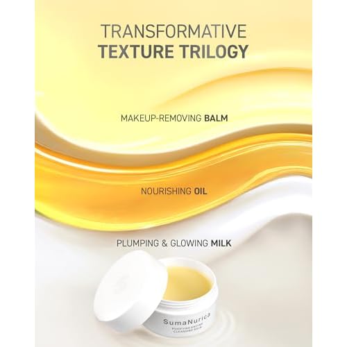 SumaNurica Purifying Enzyme Cleansing Balm, Biotech Peptide Makeup Remover, 3-in-1 Facial Oil Cleanser for Sensitive & Acne-Prone Skin, Deep Cleanse Waterproof Makeup & Impurities, 3.5oz/100g