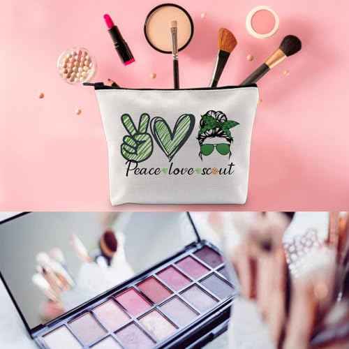 WCGXKO Makeup Bag Travel Bag For Bridging Ceremony Gift (Peace Love Sco)