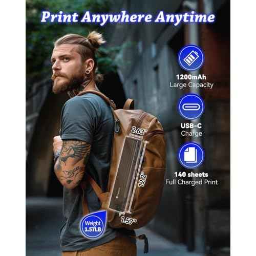Phomemo Portable Carrying Case, Compatible with TP83 M08F Tattoo Stencil Printer, Tattoo Travel Case for Tattoo Printer and Supplies, Waterproof Shockproof Scratch Resistant, Black (Bag Only)