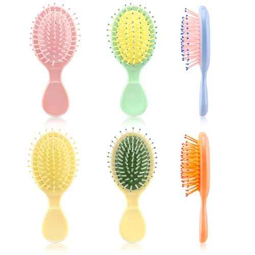 HOFASON 6 Pcs Bulk Stocking Stuffers for Women Teens Girls, Bridesmaid Gift, Bachelorette Party Favors, Small Mini Wet Hair Brush Bulk for Travel, Girls Gift, Teen Party Favors, Spa Party Supplies