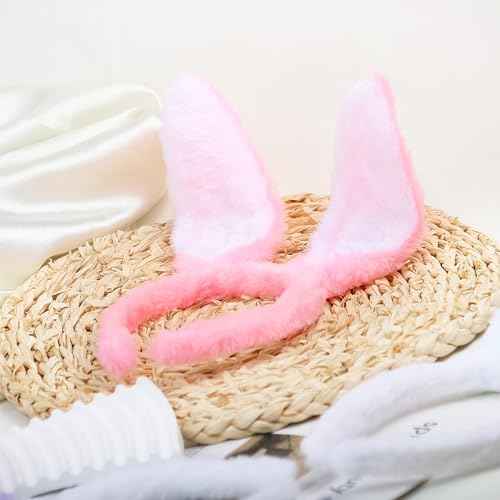 SARATA Rabbit Ears Bunny Hairbands Easter Bunny Ears Headband Plush Hairband Bunny Ears Hair Bands for Kids Girls Party