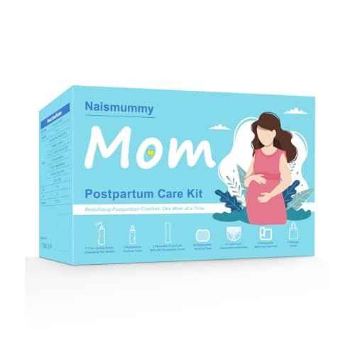 Postpartum Essentials Recovery Kit for Labor & Delivery ? Nursing Pads, Peri Bottle, Ice Pack Pad, Postpartum Underwear, Disposable Bed Pads, Perineal Foam, 55 Piece Gift Set