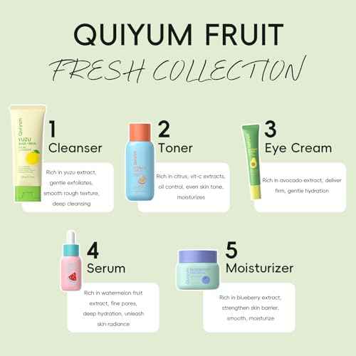 Fruit Skin Care for Teens, 5 Daily Routine Beauty Skin Care Sets - Exfoliation, Smooth, Clean, Oil Control, Firm, Hydrate, Glow Up, Skincare Gift Set for Girls Women, Facial Travel Set, for All Skin