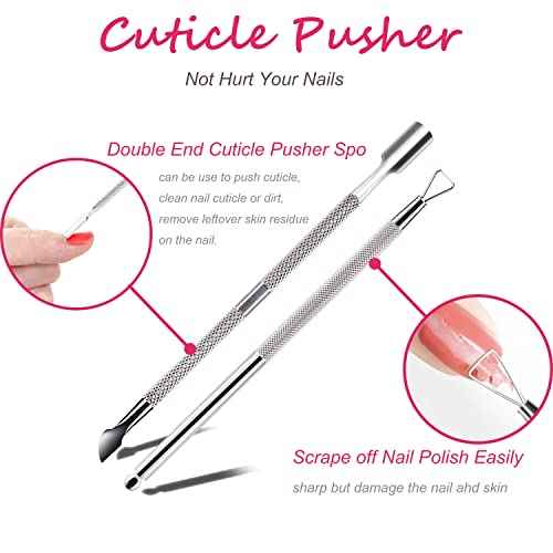 Gel Polish Remover Tools Kit - 10 Clips, 400 Lint-Free Wipes, Files 100/180, Buffer Block 400/4000, Brush, Cuticle Pusher & Peeler (Clear)