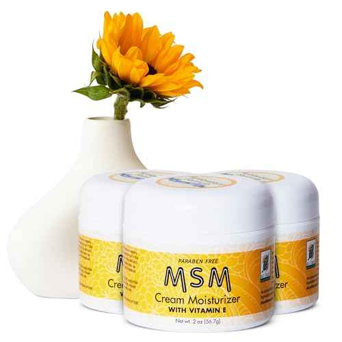 At Last Naturals MSM Cream, Face Lotion to Reduce Fine Lines and Wrinkles, Pitted Acne and Scars, Soothing Moisturizer with Vitamin E to Promote Healthy Skin, 2 Ounce (Pack of 3)