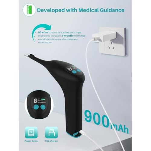 Voraiya Visible Tonsil Stone Remover, Electronic Tonsil Stone Removal Kit with Camera and Led Light, APP WiFi Connection, 5 Level Suction Tonsil Stone Vacuum