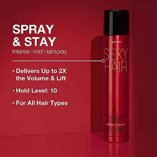 SexyHair Big Spray & Stay Intense Hold Hairspray | Extreme Hold and Shine | Up to 72 Hour Humidity Resistance | All Hair Types
