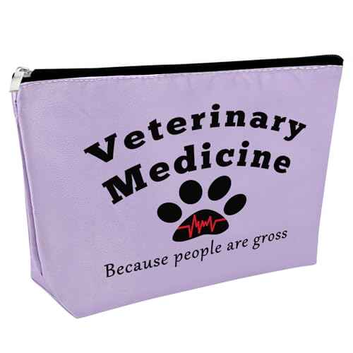 Veterinarian Gift for Vet Women Makeup Bags Vet Student Gift Veterinary Technician Gift Cosmetic Bag Appreciation Gift for Veterinary Medicine Birthday Retirement Gift Travel Cosmetic Pouch£¨Purple£©