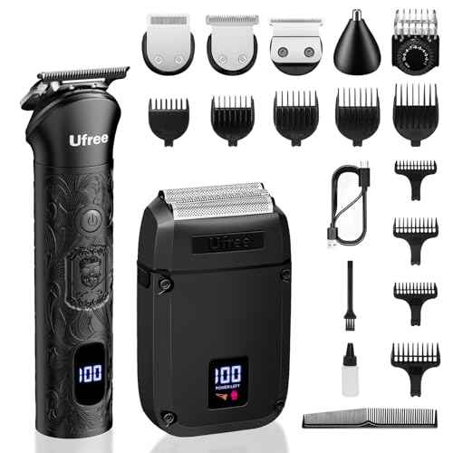 Ufree Beard Trimmer for Men, Foil Shaver Electric Razor, Shavers for Body Face Nose Ear, Cordless Hair Trimmer, Professional Hair Clippers, Mustache Grooming Kit Birthday Gifts for Men