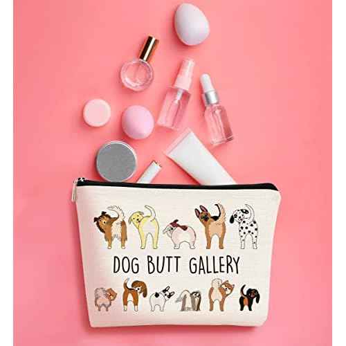 Dog Butt Gallery Makeup Bag,Cute Dog Puppy Funny Cosmetic Bag Best Gift Idea for Dog Lovers Teen Girls Women,Dog Owners Gifts,Birthday Christmas Valentine's Day Gift Makeup Bag