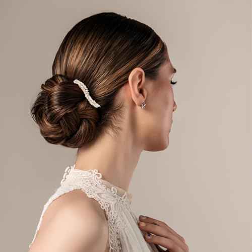 Gold Rhinestone Hair Clips Diamond Gold Clip Cute Small Hairclips Crystal Fringed Wheat Wedding Bridal Short Hair Barrettes Fashion Accessories for Women Girls Thin Thick Hair
