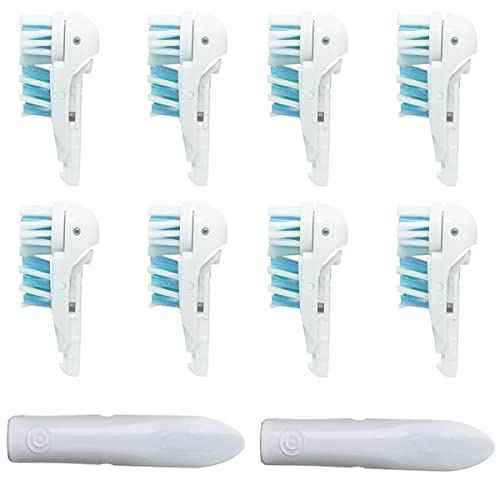 Sensitive Replacement Toothbrush Heads Compatible with Oral-B Cross Action Power 3733 4732,Rotating Powerhead and Crisscross Bristles (White)