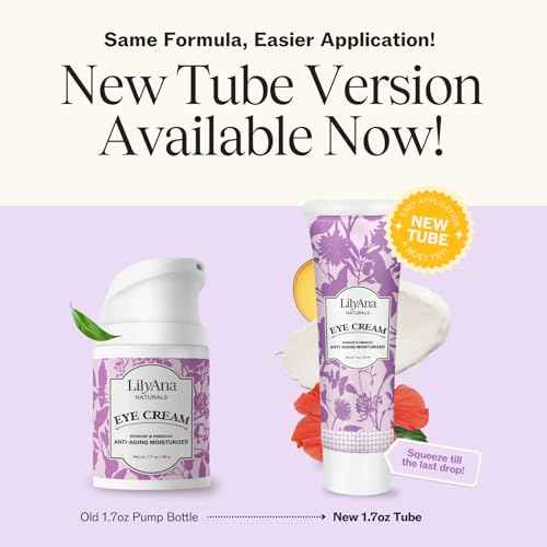 LilyAna Naturals Eye Cream for Dark Circles and Puffiness, Under Eye Cream for Wrinkles and Bags, Anti Aging helps Improve Dryness; for Sensitive Skin (1.7 Ounce, Pack of 2)
