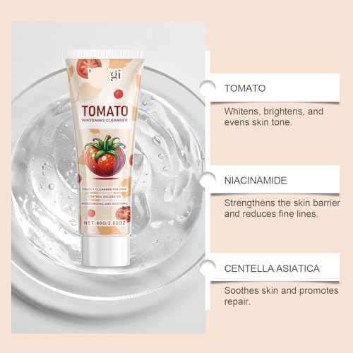 Tomato Facial Cleansing Milk - Gentle Deep Cleansing, Oil Control, Pore Refining & Skin Brightening Face Wash For All Skin Types(3PCS)