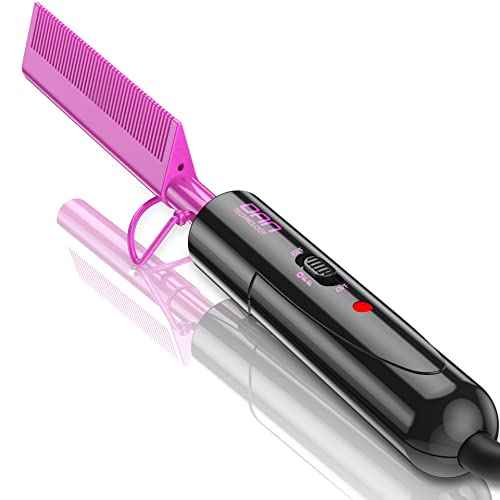 DAN Technology Dual Voltage Ceramic Pressing Comb - 450¡ÆF Fast Heating Mini Straightener for Lace Front Wigs and Black Women's Hair