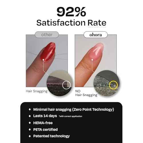 ohora Semi Cured Gel Nail Strips (N Addict) - Works with Any Lamps, Salon-Quality, Long Lasting, Easy to Apply & Remove - Includes 2 Prep Pads, Nail File & Wooden Stick