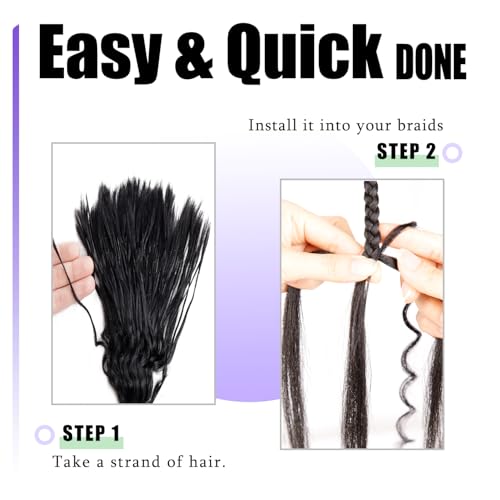 Pre-Divided Human Braiding Hair for Boho Braids Water Deep Wave Human Hair Bulk for Braiding Curly Human Hair for Boho Locs Boho Crochet Braids Human Hair Extensions (1B, 22"-320Strands)