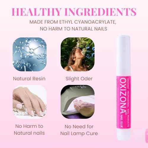 Super Strong Nail Glue for Acrylic Nails Press on Nails Professional Nail Glue for Nail Tips Fake Nails False Nails Long Lasting for Stick On Nails Broken Nails 0.07oz 12pcs