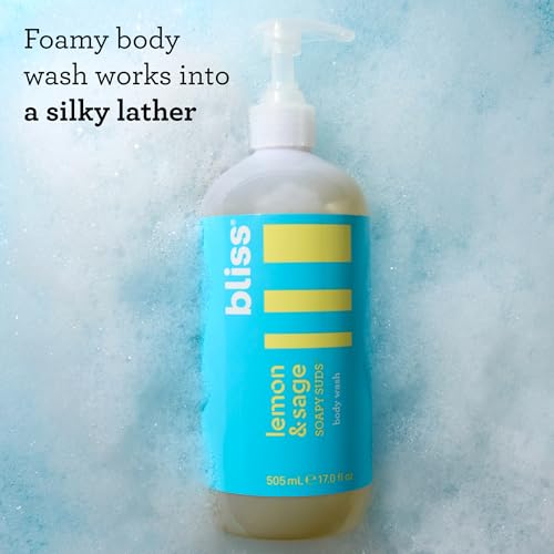 Bliss Lemon & Sage Trio: Soapy Suds Body Wash, Exfoliating Body Scrub & Lemon & Sage Body Butter ? Hydrating & Nourishing for Soft, Radiant Skin